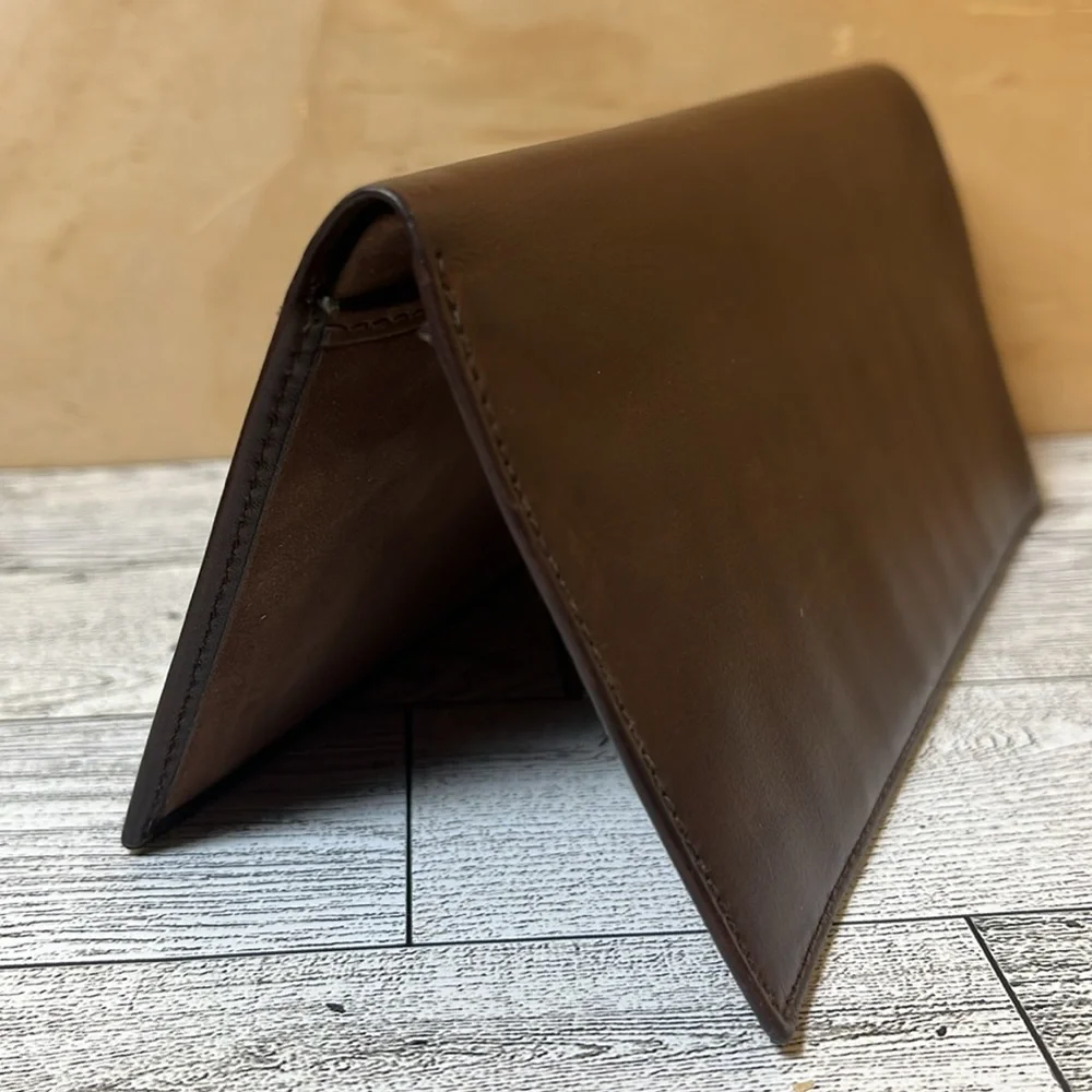 EUC Brown Calf Leather Unisex Bifold Wallet